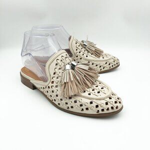 JOHNSTON & MURPHY Ali Woven Tassel Mule Bone Glove Leather Womens 6.5